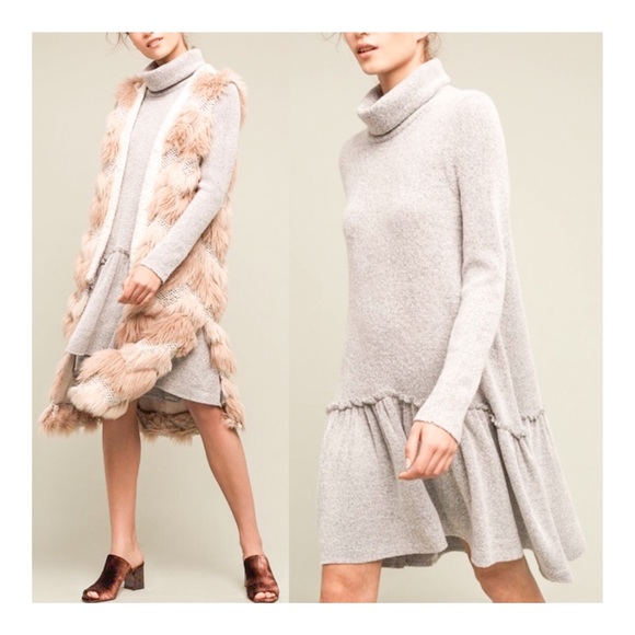 Anthropologie Dresses & Skirts - ANTHROPOLOGIE Moth Gray Eira Sweater Dress XS
